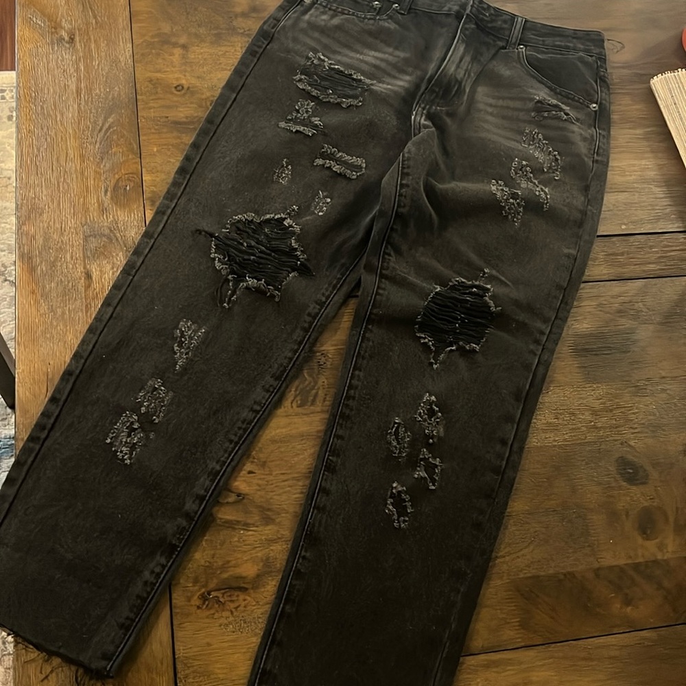 Nasty Gal Highwaist Black Patched Jeans